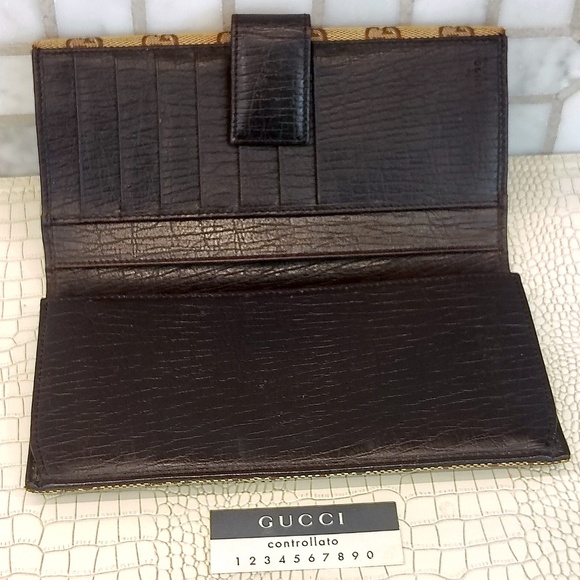 Very Rare Beautiful GUCCI GG Canvas Horsebit Continental Long Flap Wallet - Picture 10 of 16